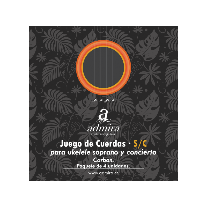 JUEGO DE CUERDAS ADMIRA PARA UKELELE SOPRANO Y CONCIERTO CA500UKCSC CARBON