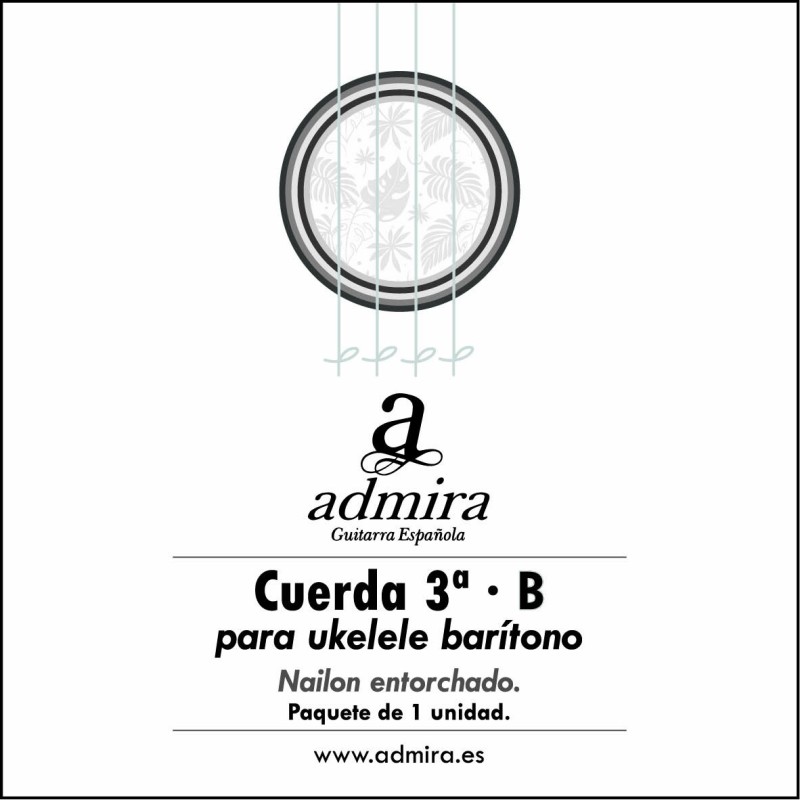 3 CUERDA ADMIRA PARA UKELELE BARITONO NAILON ENTORCHADO CA503UKB