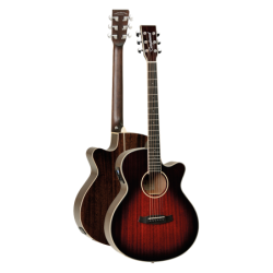GUITARRA ACÚSTICA ELECTRIFICADA TANGLEWOOD TW4AVBLH MINI JUMBO CUTAWAY ZURDA