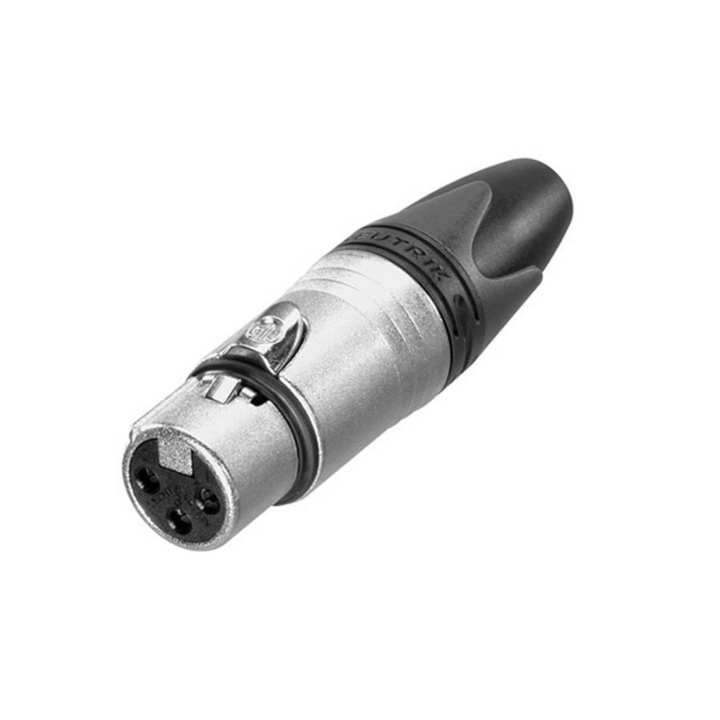 xlr plug, female, 3-pole, silver contacts, nickel | MÚSICA BILBAO