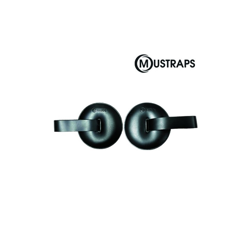 CORREA MUSTRAPS PARA PLATOS DE PIEL DE VACUNO GRUESO NEGRA | MÚSICA BILBAO