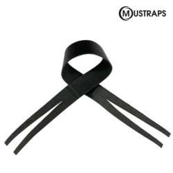 CORREA MUSTRAPS PARA PLATOS DE PIEL DE VACUNO GRUESO NEGRA | MÚSICA BILBAO