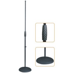 SOPORTE MICRÓFONO RECTO CON BASE REDONDA DE HIERRO FUNDIDO | Música Bilbao