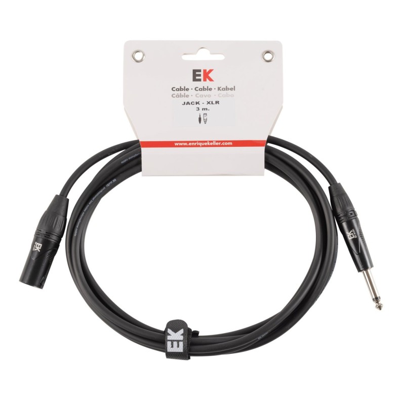 CABLE EK AUDIO PARA MICRÓFONO JACK - XLR MACHO 3 M