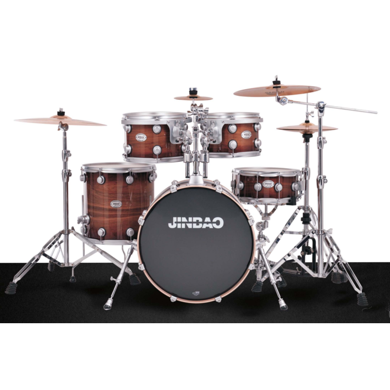 BATERÍA JINBAO LACADA BOMBO DE 22" NOGAL | MÚSICA BILBAO