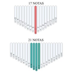 KALIMBA DE CAOBA DE 17 NOTAS AZUL