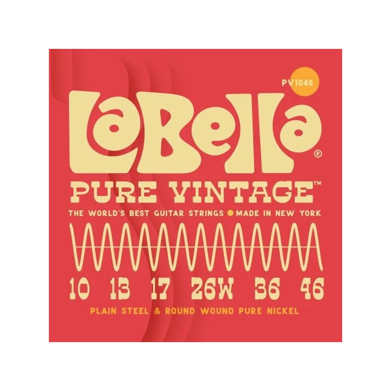 JUEGO DE CUERDAS LA BELLA PARA GUITARRA ELÉCTRICA PURE VINTAGE 10-46