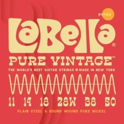 JUEGO DE CUERDAS PARA GUITARRA ELÉCTRICA LA BELLA PURE VINTAGE 11-50