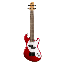 UKELELE KALA U-BASS DE CUERPO MACIZO ROJO DE 4 CUERDAS