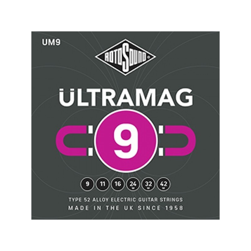 JUEGO DE CUERDAS ROTOSOUND ULTRAMAG PARA GUITARRA ELÉCTRICA UM9 | MÚSICA BILBAO