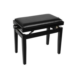 BANCO PIANO BOSTON AJUSTABLE NEGRO BRILLANTE VINILO
