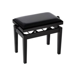 BANCO PIANO BOSTON DELUXE AJUSTABLE TERCIOPELO NEGRO