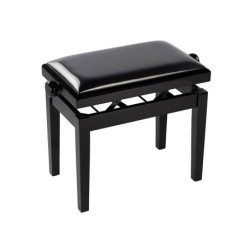 BANCO PIANO BOSTON DELUXE AJUSTABLE VINILO NEGRO SATINADO