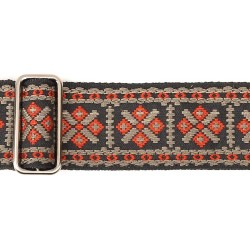 CORREA GAUCHO SERIE TRADICIONAL PARA GUITARRA 50mm CUERO ROJO Y GRIS | MÚSICA BILBAO