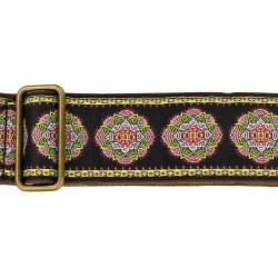 CORREA GAUCHO AUTÉNTICO DELUXE TRADICIONAL PARA GUITARRA 50mm HEBILLA LATÓN BK/GN | MÚSICA BILBAO