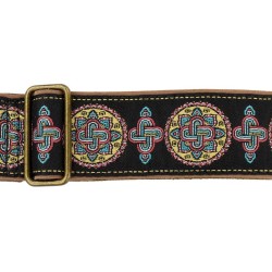 CORREA GAUCHO AUTÉNTICO DELUXE TRADICIONAL PARA GUITARRA 50mm HEBILLA LATÓN BK/BU/RD | MÚSICA BILBAO