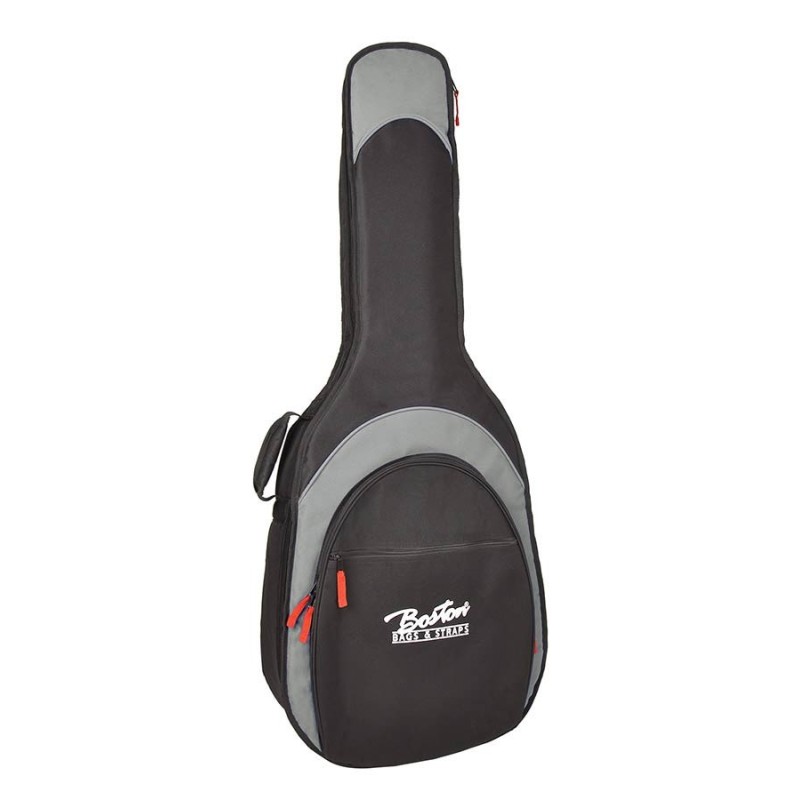 FUNDA BOSTON PARA GUITARRA ACÚSTICA 15 mm negro/gris