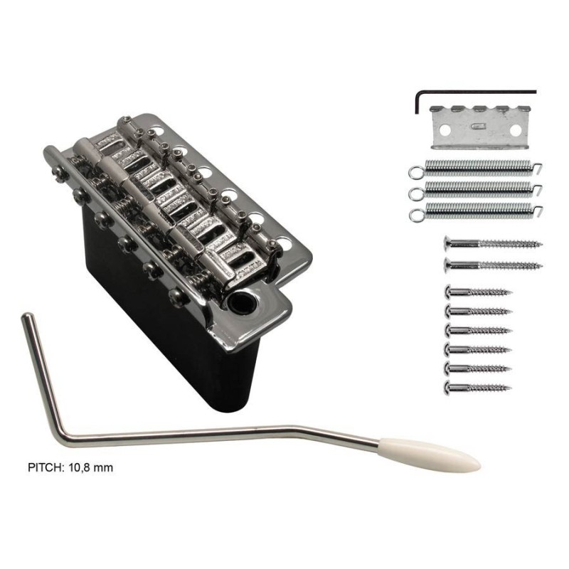 TRÉMOLO WILKINSON PASO 10,8mm CROMADO CON TORNILLOS | MÚSICA BILBAO