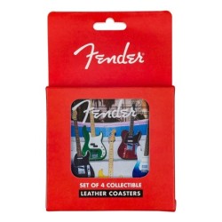 Posavasos Fender guitarra cuero multicolor 4ud