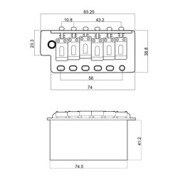 TRÉMOLO WILKINSON PASO 10,8mm BLOQUE DE ZINC NÍQUEL CON TORNILLOS | MÚSICA BILBAO