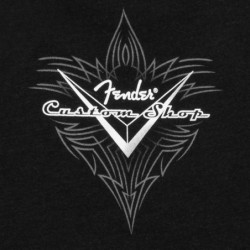 Camiseta Fender de rayas Custom Shop negra S