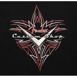 Camiseta Fender de rayas Custom Shop negra XL