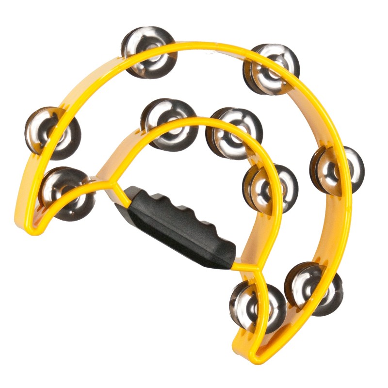 PANDERETA MEDIA LUNA DOBLE AMARILLA | MÚSICA BILBAO