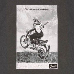 Camiseta biker vintage Fender grafito M