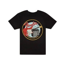 Camiseta Fender 1946 negra vintage S